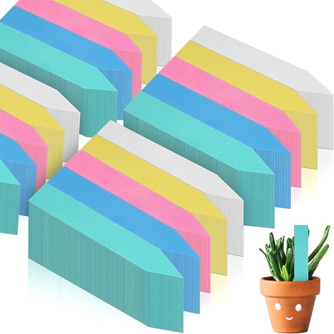 Geetery 2000 Pcs Plastic Plant Labels 4'' Garden Plant Markers Nursery Name Tags Waterproof Pot Label Stakes Planting Sticks for Seeds Summer Outdoor Indoor Garden Flowers(Mix Color)
