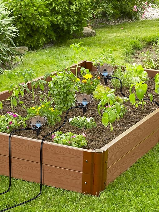 72Pack Drip Irrigation Parts, Quick Connect 1/4" Adjustable 360° Emitter Sprinklers with 6" Stake, Easy-Clean for Garden & Farm Irrigation Systems