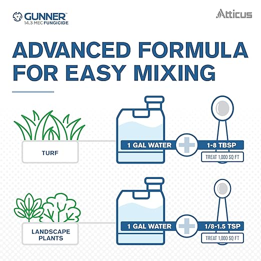 Atticus Gunner 14.3 MEC Propiconazole Fungicide (32 OZ) Controls Brown Patch, Dollar Spot, Blights, Powdery Mildew, and Rusts