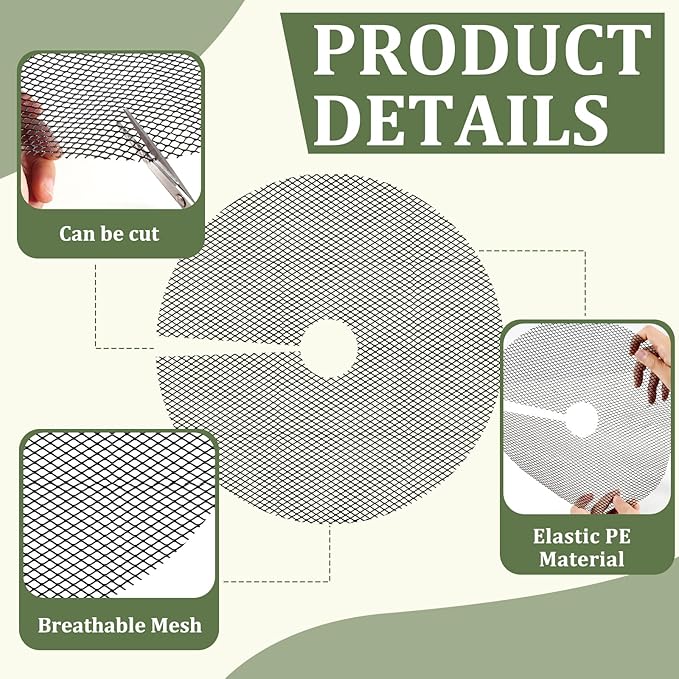 6 Pcs 15.7 Inch Plant Pot Grids，Cut-able Plant Pot Soil Protective Covers from Animals，Used to prevent animals or babies from digging up the soil in flowerpots.Suitable for Indoor and Outdoor Plants.