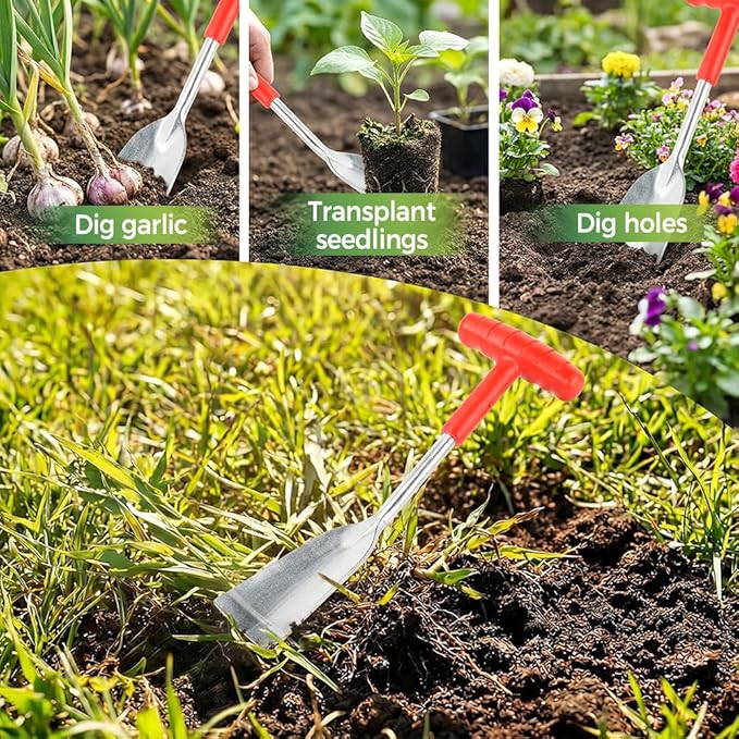 Garden Shovel, Weeder Tool for Weeding, Multifunctional Flat Garden Trowel for Planting, Weeding, Transplanting, Digging, , Remove Weeds and Roots, Small Weeding Tool for Gardening Hand Tool (2PC)