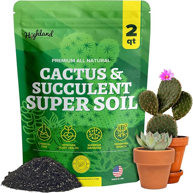 Cactus Soil Potting Mix Succulent Soil Potting Mix for Succulents with Mycorrhizae Indoor Cactus Blend with Mycorrhizal Fungi for Indoor Plants Well Draining Gritty