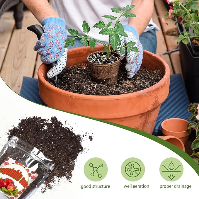 Doter Organic Vegetable Soil Mix 1qt, Indoor Plants Potting Mix for All Potted Vegetable Like Tomatoes Lettuce Bell Peppers, Grow Healthy houseplants Indoors
