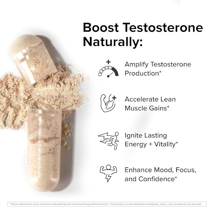 InnoSupps T-Drive Testosterone Booster Enhance Performance Amplify Muscle Growth, Increase Libido & Energy Levels w/KSM-66 Ashwagandha, Magnesium, Vitamin D, Niacin Boron, Fenugreek, 90 Caps, 30 Days