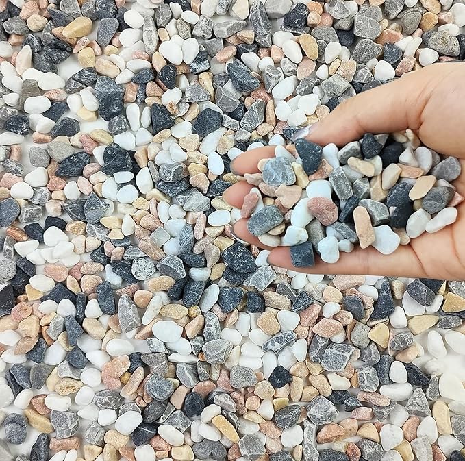 FANTIAN 5 lbs Succulent and Cactus Pebbles for Indoor Plants, 3/8 Inch Pea Gravel Decorative River Rocks for Plants, Vases, Terrarium, Aquarium, Potted Top Dressing and Outdoor Landscaping Stones