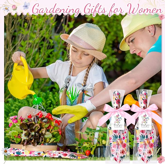 Blosssound 24 Set Garden Shovels Bulk Gardening Gift for Women Set Garden Tools Floral Hand Heavy Duty Trowels Thank You Cards with Bags for Mother Day Mom Birthday Teacher