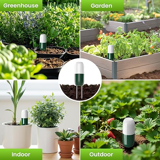 Smart WiFi Soil Moisture & Temperature Sensor - Hub-Free Soil Meters for Lawn, Garden, Greenhouse, Real-Time App Alerts, IP67 Waterproof, Works with Automatic Watering Systems,Gardening Gift