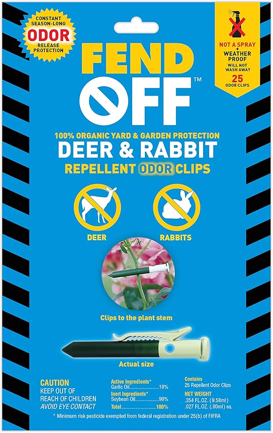 Luster Leaf Fend Off DR-25 Deer and Rabbit Repellent Plant Clips, 25pk – Green, White