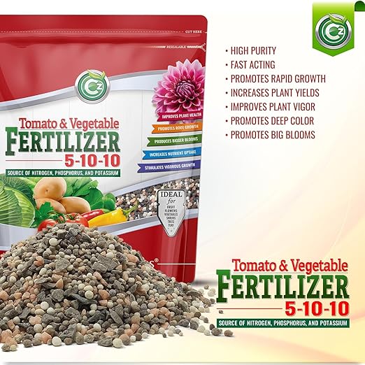 5-10-10 Tomato & Vegetable Fertilizer - Made in USA - NPK + Micronutrients Plant Food for Flower Gardens