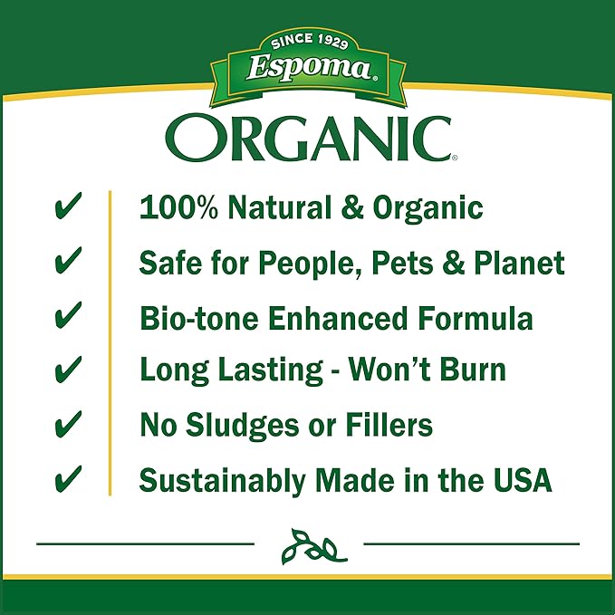 Espoma Organic Iron-Tone 3-0-3 Organic Fertilizer and Plant Food to Help Correct Iron Deficiency (Chlorosis). 5 lb. Bag. Turns Yellow to Green, Non Staining Iron