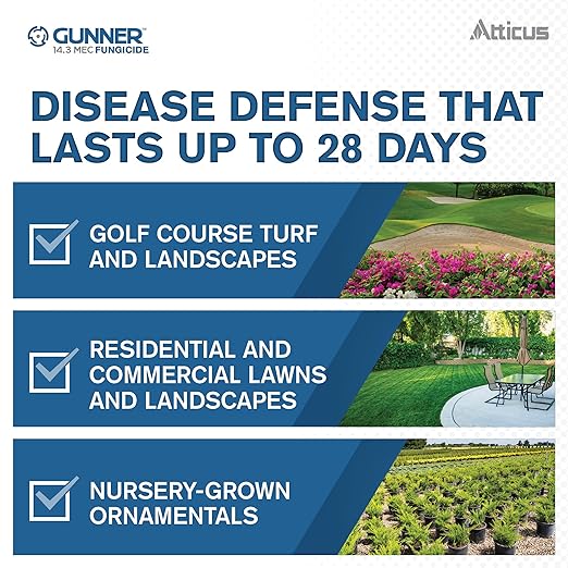 Atticus Gunner 14.3 Propiconazole Fungicide (16 oz) Controls Brown Patch, Dollar Spot, Blights, Powdery Mildew, and Rusts