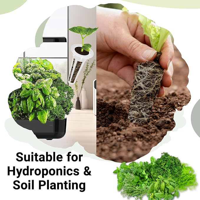 Herb Seed Pod Kit, Grow Anything Kit for All Hydroponics Growing Systems, 14 Pods with 600+ Seeds of Genovese Basil, Thyme, Mint, Cilantro, Curly Parsley and Dill, Grow Your Own Herb Garden at Home
