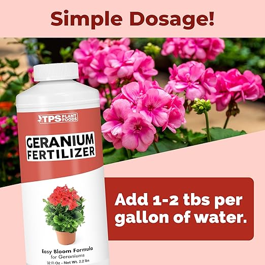 Geranium Fertilizer – Liquid Plant Food for Vibrant Blooms, Stronger Roots & Healthy Growth, 32 oz