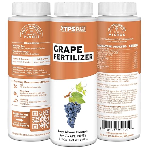 Grape Fertilizer – Liquid Plant Food for Bigger Harvests, Stronger Vines & Better Fruit Development, 1 Gallon