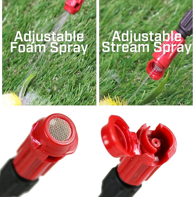 Chapin 20541 Pump Sprayer, 1‑Gallon, Foaming, Lawn & Garden, Translucent Poly Tank, Adjustable Nozzles, Anti‑Clog Filter, 12" Wand & 34" Reinforced Hose for Weed, Pest & Fertilizer Applications