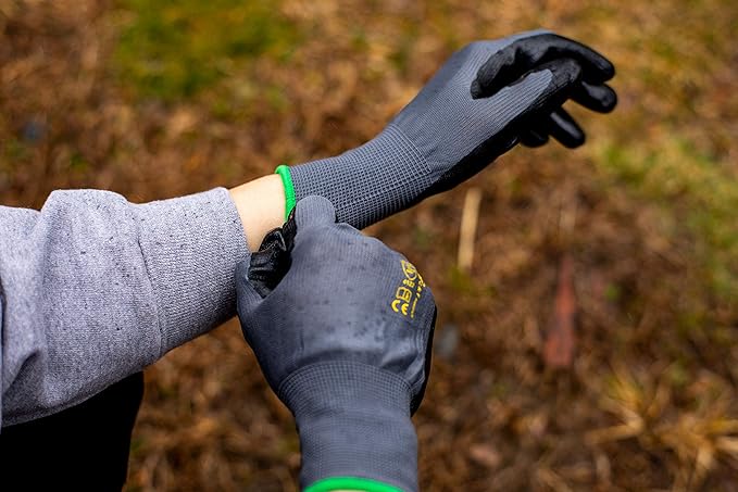 12 PAIRS Mens Working Gloves with Micro Foam Coating - Garden Gloves Texture Grip - men’s Work Glove For general purpose, construction, yardwork, X-Large,Grey/Black