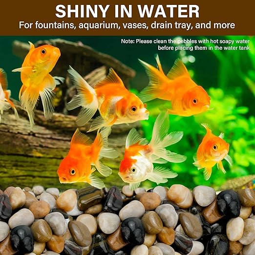 NUPICK 3lb River Rocks for Plants Indoor, 1-2Inch Mixed Pebbles for Vase Fillers, Decorative Gravel for Fish Tank, Natural Polished Stones for Succulent, Bonsai, Landscaping, Bird Baths