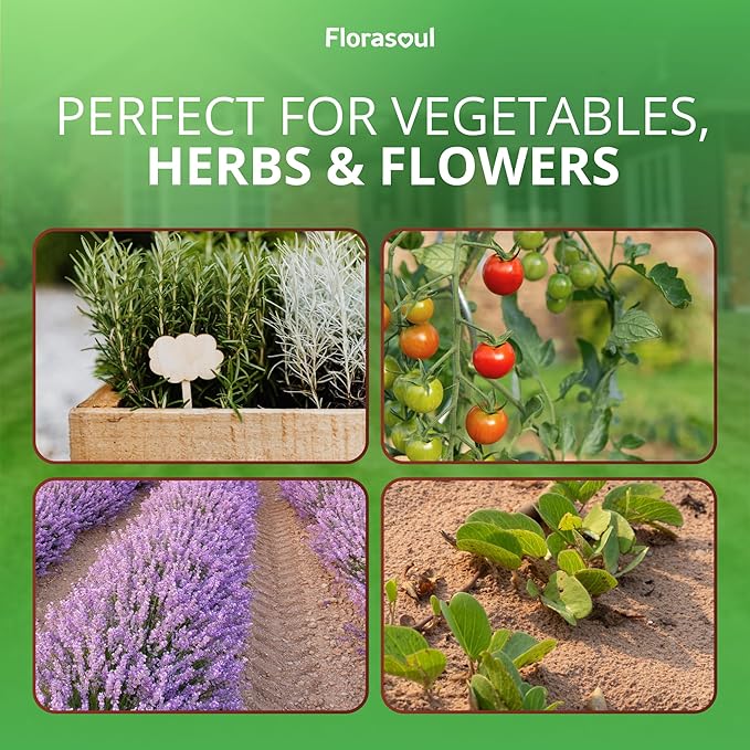 Florasoul® Organic Sandy Soil Conditioner (6.6 lbs) – High-Performance Water Retainer & Nutrient Booster – Plant-Based & Vegan – for Gardens, Lawns & Drought-Prone Areas