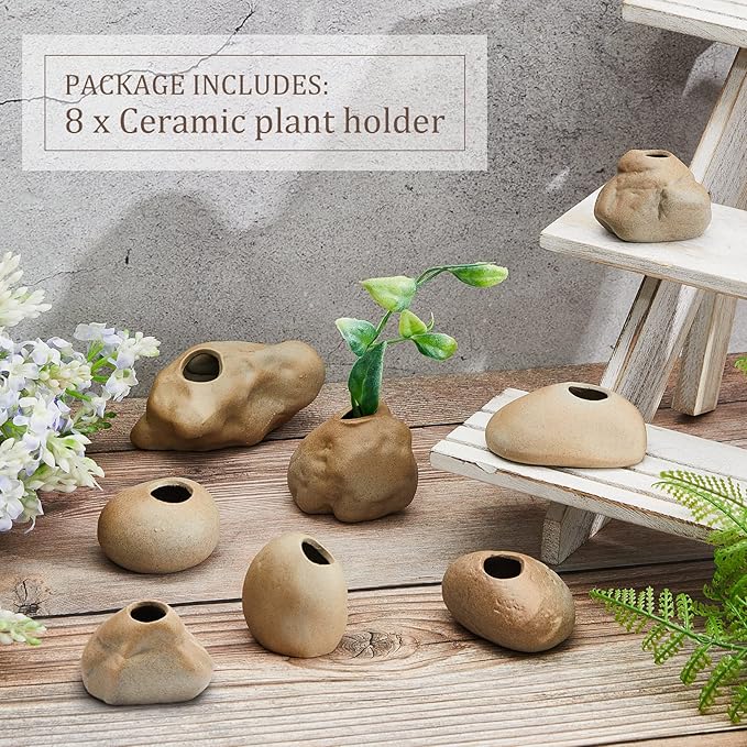 Norme 8 Pcs Aquarium Plant Holder Fish Tank Plants Holder Aquatic Plant Pots Holders Aquarium Ceramic Plants Anchors Weighted Aquariums Planters for Fish Tank Decoration Aquascaping Decorations