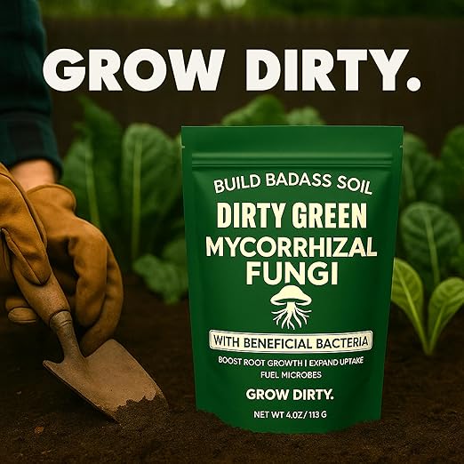 Dirty Green Microbe Blend Mycorrhizal Fungi & Beneficial Bacteria Inoculant – 4 oz Powder, 1000 Spores/g, Organic Root Booster for All Plants (No Fillers)