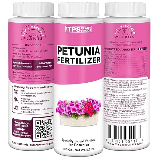 Petunia Fertilizer – Liquid Plant Food for More Blooms, Vibrant Color & Healthy Growth, 8 oz