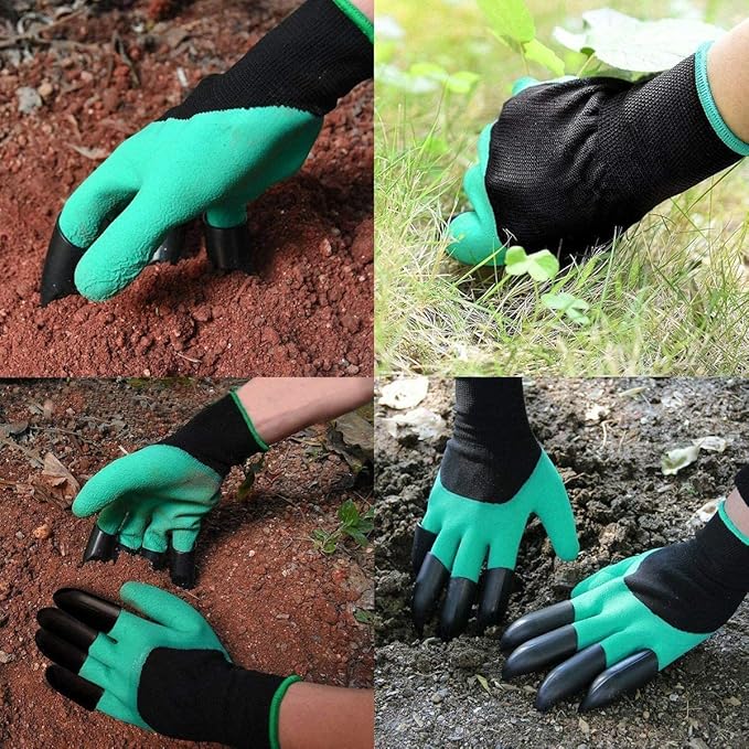2 Pairs Garden Gloves,Gardening Work Gloves with Sturdy Claws Quick & Easy