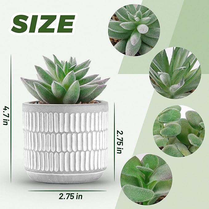 Der Rose Set of 4 Succulents Plants Artificial Fake Plants for Living Room Bathroom Bedroom Aesthetic Home Kitchen Decor