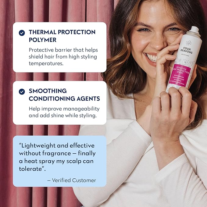 No Nothing Heat Protection Spray for Hair – Fragrance Free, Hypoallergenic Aerosol Hair Heat Protectant Spray, Humidity and Thermal Protector Up to 450°F, Lightweight Shine for All Hair Types, 4.97 oz