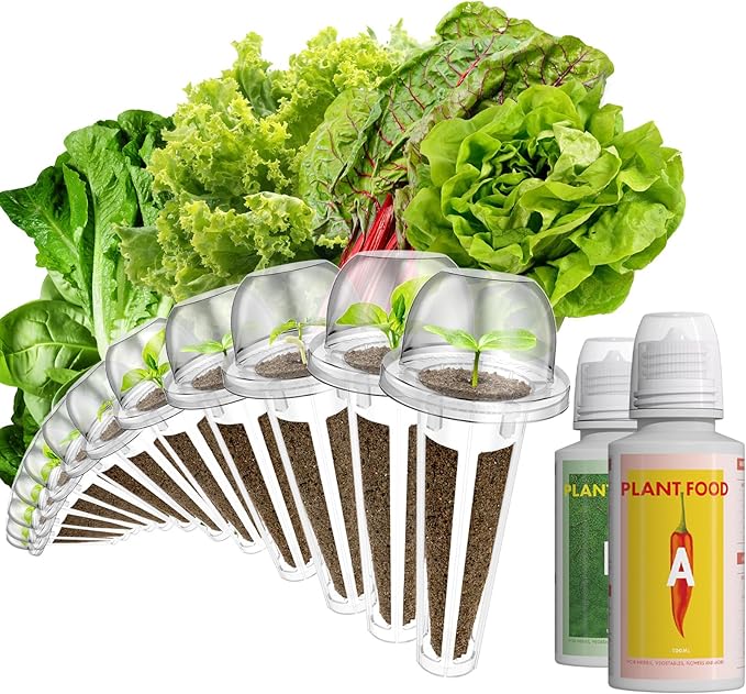 LYKOCLEAN 12 Pods Salad Greens Seed Pod Kit for AeroGarden, idoo Hydroponic Growing System Include American Fast Lettuce, Cauliflower, Spinach, Paris Island and Buttercrunch Lettuce, 400+ Seeds