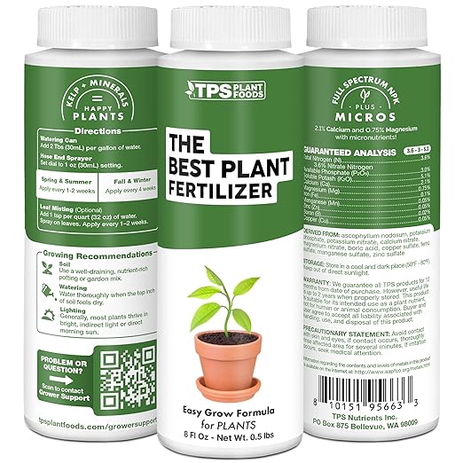 The Best Plant Fertilizer – Liquid Plant Food for Lush Growth, Stronger Roots & Vibrant Plant Health, 32 oz