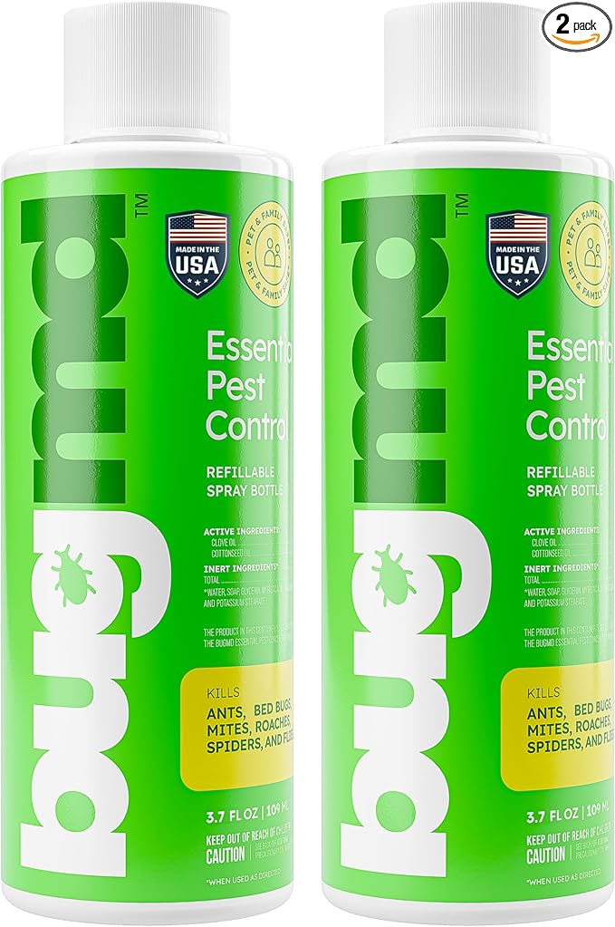 BugMD Pest Control Essential Oil Concentrate (3.7 oz, 2 Pack) - Plant Powered Bug Spray Quick Kills Flies, Ants, Roaches, Mosquitoes, and More