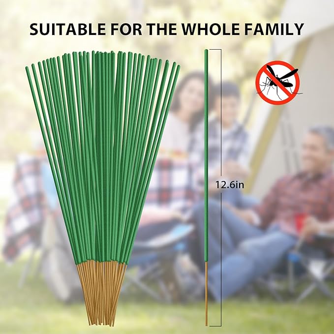 BugBai Mosquito Repellent Incense Sticks 480 PCS, 33.88oz, Citronella Oil DEET-Free Outdoor Bug Repellent for Patio Backyard Garden Camping Fishing