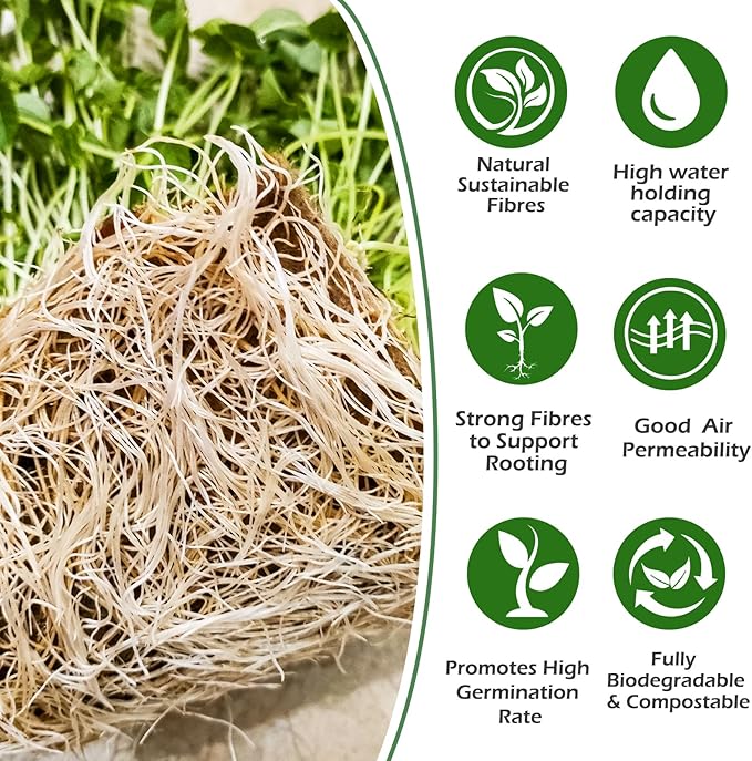 9Set Microgreens Growing Mat with Tray, Microgreen Growing Kit 10″×10″ Wheatgrass Seed Sprouting Starter Mat Hemp Fiber Grow Tray Hydroponic Jute Pads Indoor Organic Production for Germination Sprouts