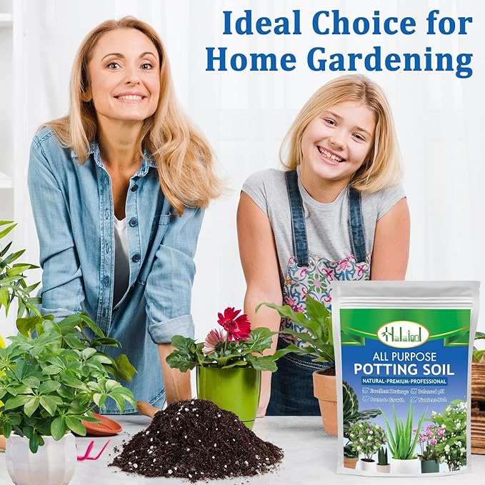 Halatool 10QT Indoor Potting Soil for Plants Orchid Potting Mix Garden Top Succulent Bonsai Soil for Aloe Vera Houseplants Flowers Vegetables & Herbs