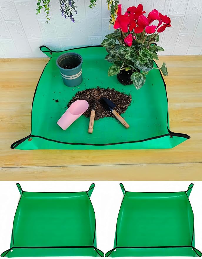 2 Pcs Potting Mat, Indoor Plants Transplanting Control Mat Square Repotting Mats, Gardening Gifts for Gardeners