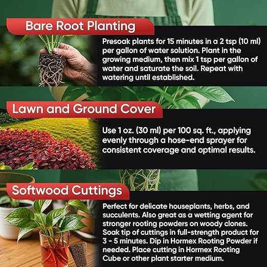 Hormex Rooting Hormone Concentrate with B1 – Root Growth Stimulator for Stronger, Thriving Plants - Prevents Transplant Shock - Hydroponics, Houseplants, Gardens, Trees, Fruits and Vegetables - 4oz