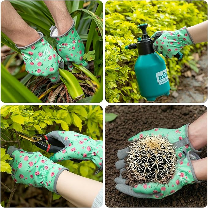 Baidast Gardening Gloves for Women, Breathable Leather Garden Gloves with Grip, Thorn Proof Work Gloves