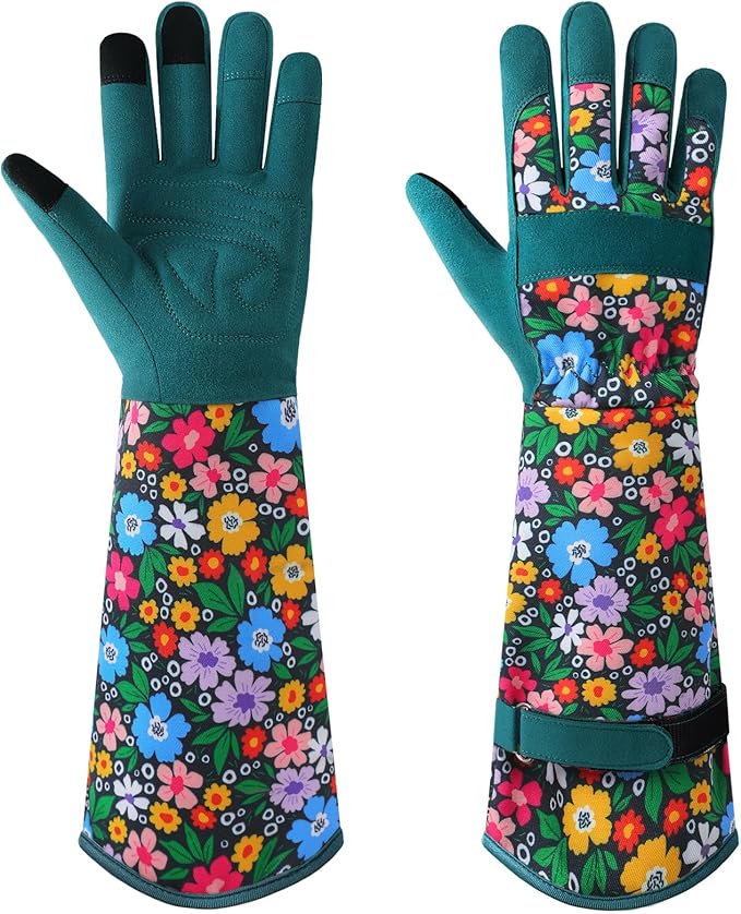 Trifabricy Gardening Gloves for Women, Breathable Leather Garden Gloves with Grip, Thorn-Proof Puncture-Resistant Work Gloves