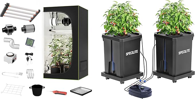 3x3FT Grow Tent Kit &DWC Hydroponics Grow System with Top Drip Kit