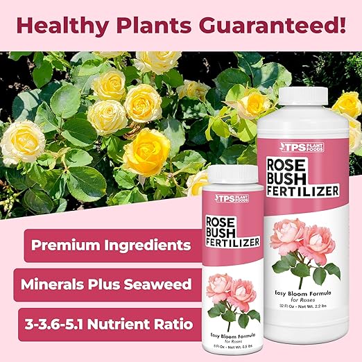 Rose Bush Fertilizer – Liquid Plant Food for More Blooms, Bigger Flowers & Stronger Stems, 8 oz