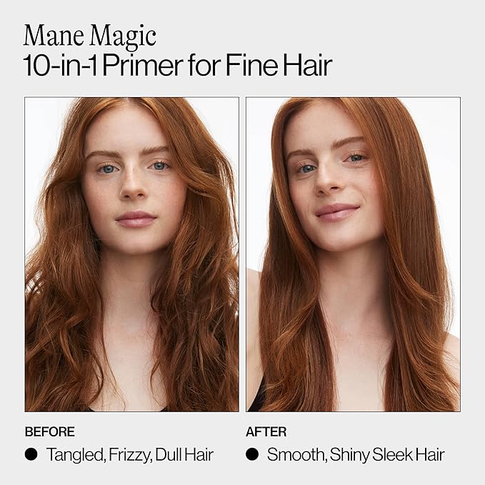Eva NYC Mane Magic 10-in-1 Heat Protectant for Fine Hair - Anti-Frizz Heat Protection Spray - Sunflower + Argan Oil - Blow Dry Spray + Detangler - 10-in-1 Hair Primer - Vanilla Scent - 5 fl oz