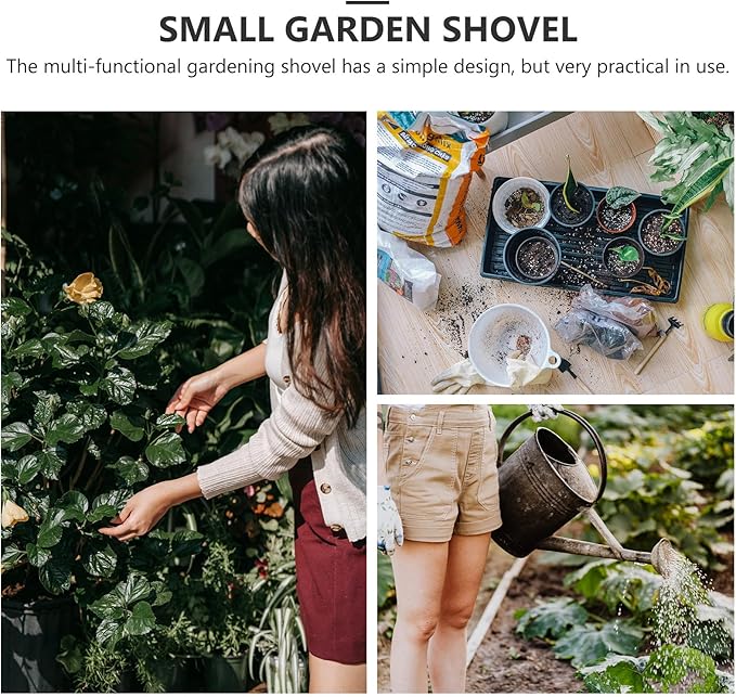 2pcs Garden Trowel Hand Shovel Small Metal Spade with Wood Handle for Planting and Loosening Soil in Garden and Patio Use