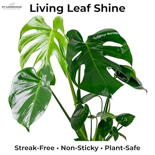 GardenWise Leaf Shine Spray for Indoor Plants – Plant Leaf Cleaner & Shine for Real House Plants – Fragrance-Free, Non-Sticky, Streak-Free Finish, 8 fl oz