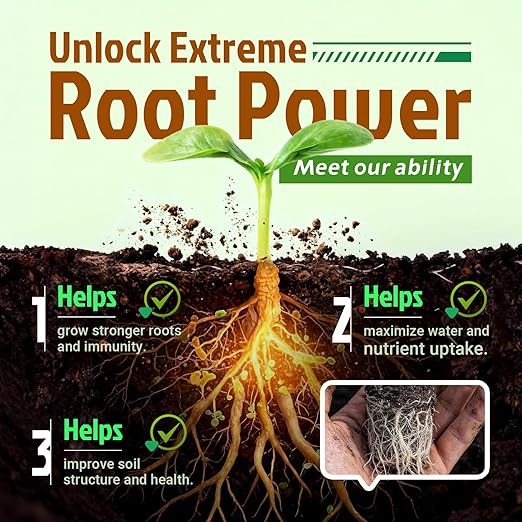 Dr. Raifya's Mycorrhizal Fungi Inoculant, 10X Concentrated, Up to 150 Plants–Organic Root Stimulator to Strengthen Roots, Enhance Growth & Increase Yield, Safe for Vegetables, Flowers & Fruits, 8oz