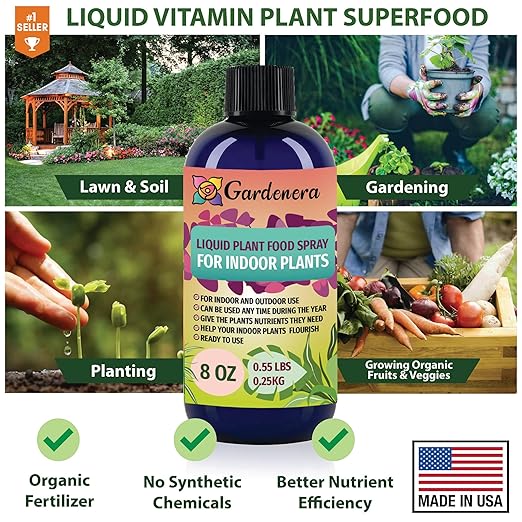 Gardenera Professional Lemon Tree Superfood Spray Mist for Home Gardening | Micro-Fungi Enriched Fertilizer Mist for Healthy Leaves & Growth | 18 Key Vitamins & Minerals for Lemon Trees - 8oz