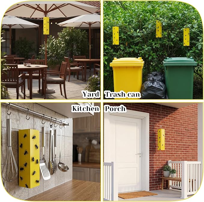 20 Pcs Sticky Fly Traps Flying Insect Traps for Plants Flying Insect Catcher Gnat Trap Killer for Indoor Outdoor Use Protect the Plant, Non-Toxic Catchers for Fleas, Flies, Moths