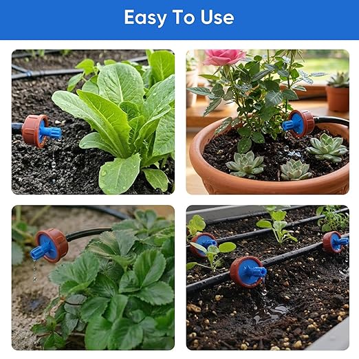 0.5 GPH Pressure Compensating Drippers for Garden System: Self-Cleaning Constant Flow Drippers for 1/4 Inch Drip Irrigation Tubing - Drip Irrigation Emitters for Drip Irrigation System Users (30pcs)