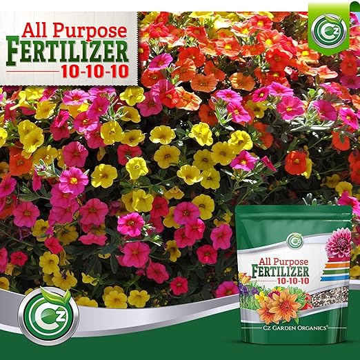 10-10-10 All Purpose Fertilizer - Made in USA - Micronutrients Plant Food for Indoor/Outdoor Plants, Flower Gardens, Fruit & Vegetable Gardens, Trees & Lawns!