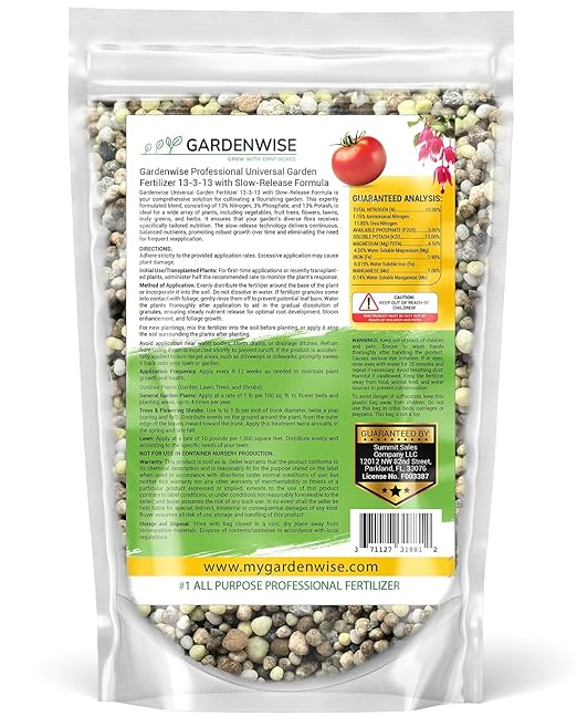 Gardenwise Professional Universal Garden Fertilizer 13-3-13 with Slow-Release Formula (4 QUARTS)