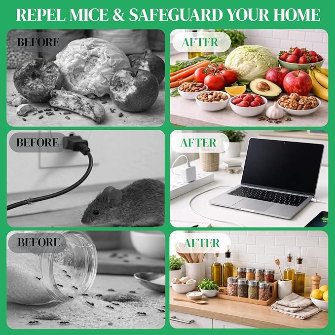 Pest Repellent Pouches, 10 Pack Peppermint Oil Mouse Repellent for Mice, Rats, Rodents, Spiders & Squirrels, Natural Indoor & Outdoor Pest Control, Family & Pet Safe (0.23, Pounds)